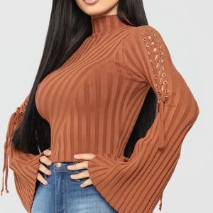 Next To Me Mock Neck Sweater - Rust